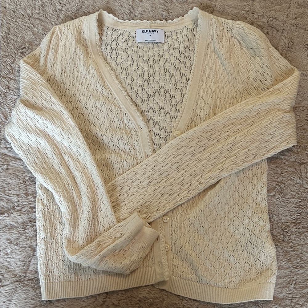 Old Navy Women's Light Cream Cardigan